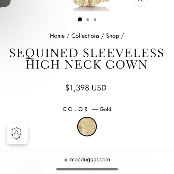 Mac Duggal 93645 Sequin Sleeveless High Neck Gold - Picture 10 of 11